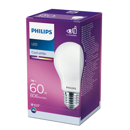 PHILIPS Żarówka LED Classic 7W/840 E27 A60 odpowiednik 60W 806lm 4000K neutralna biała