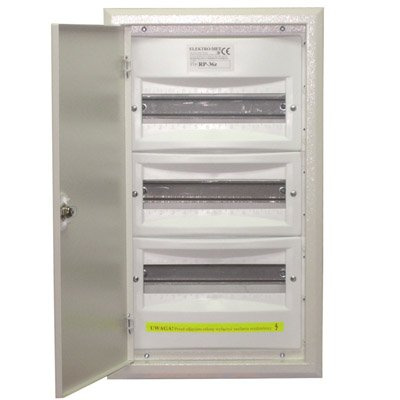 Rozdzielnica podtynkowa z ściąganym czołem RP12-3z N+PE 36 modułowa 540x285x120mm z zamkiem