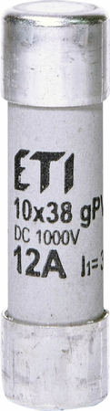 ETI Wkładka bezpiecznikowa cylindryczna CH 10x38mm 12A gPV 1000V DC