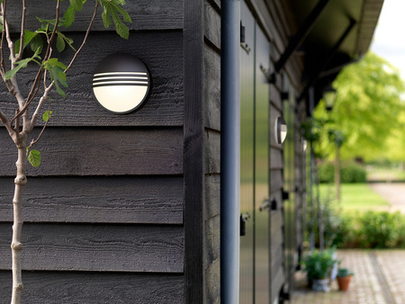 PHILIPS myGarden Kinkiet ogrodowy zewnętrzny czarny YARROW IP44 z źródłem LED 1x6W 600lm 2700K ciepła biel 230V 172963016