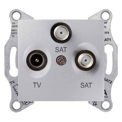 Schneider Sedna Gniazdo TV/SAT/SAT końcowe ALUMINIUM  SDN3502160 