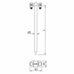 AN-KOM Uchwyt wbijany na drut  Z-śruba fi 8  L=16cm,B-25mm /AN-33/