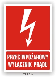 Naklejka TPP 2/A 74x105 S (E436) "Przeciwpożarowy wyłącznik prądu" (EN436)