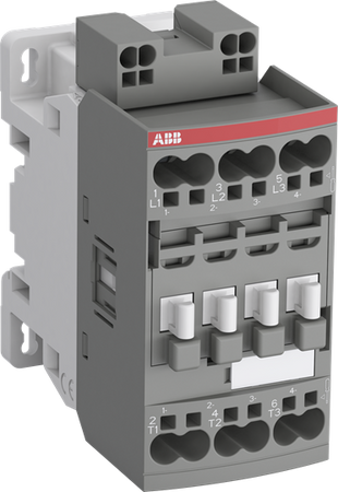 ABB Stycznik AF26-30-00K-13 3-polowy Moc znamionowa AC-3: 11kW Prąd roboczy AC-3: 26A Napięcie cewki: 100-250V AC/DC Zacisk: Push-In